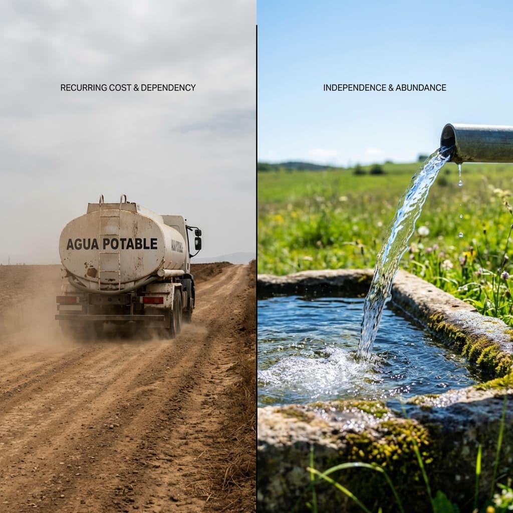 Comparativa de costos entre pipa de agua y pozo propio